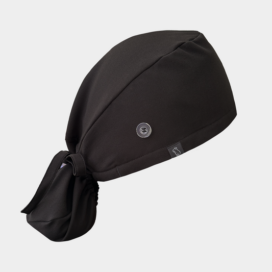 Ponytail Scrub Cap Black Profile