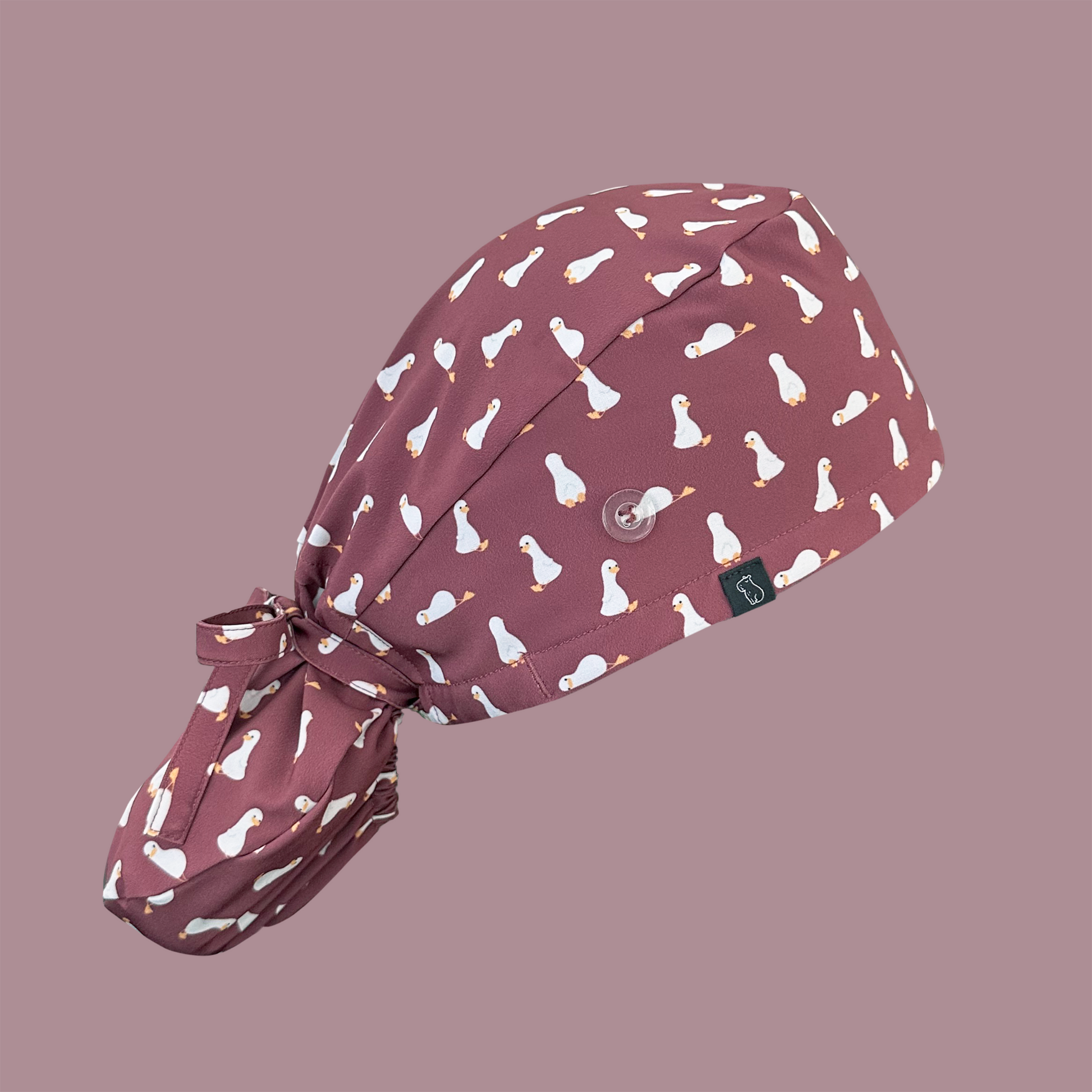 Ponytail scrub cap: What the Duck profile