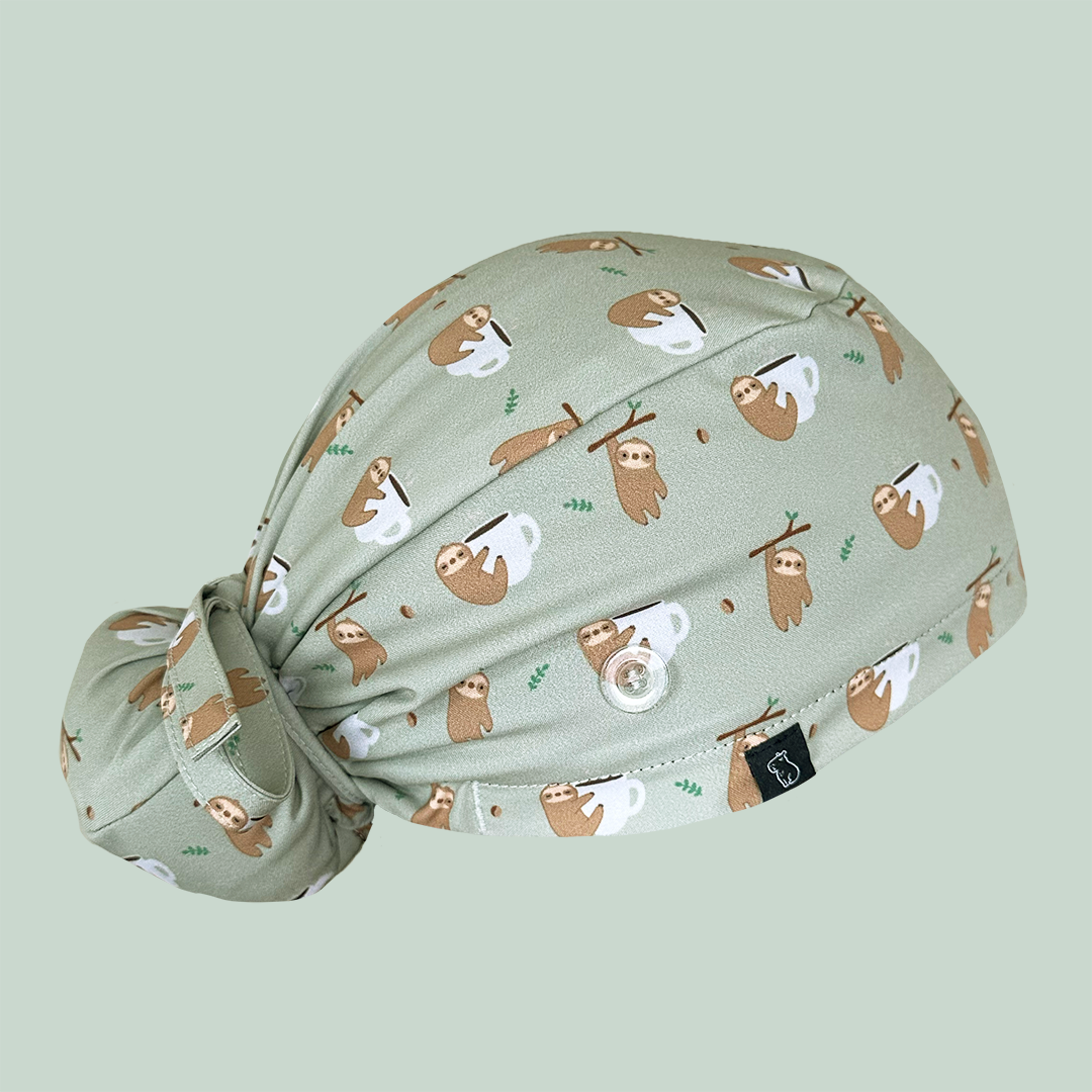Sloth Bun Scrub Cap Rear