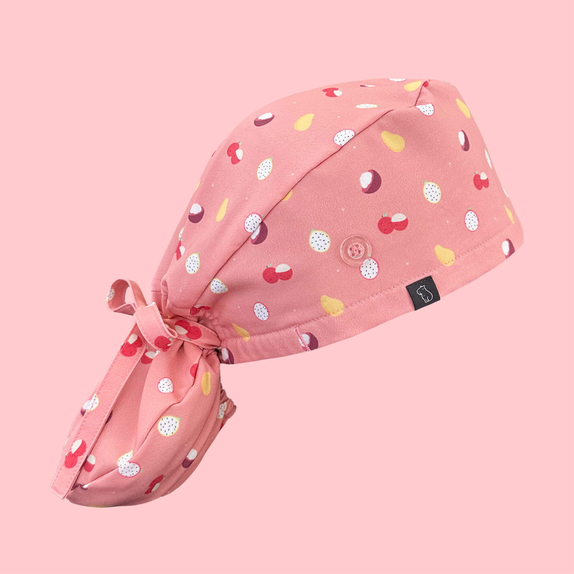 Ponytail scrub cap: tropical fruit