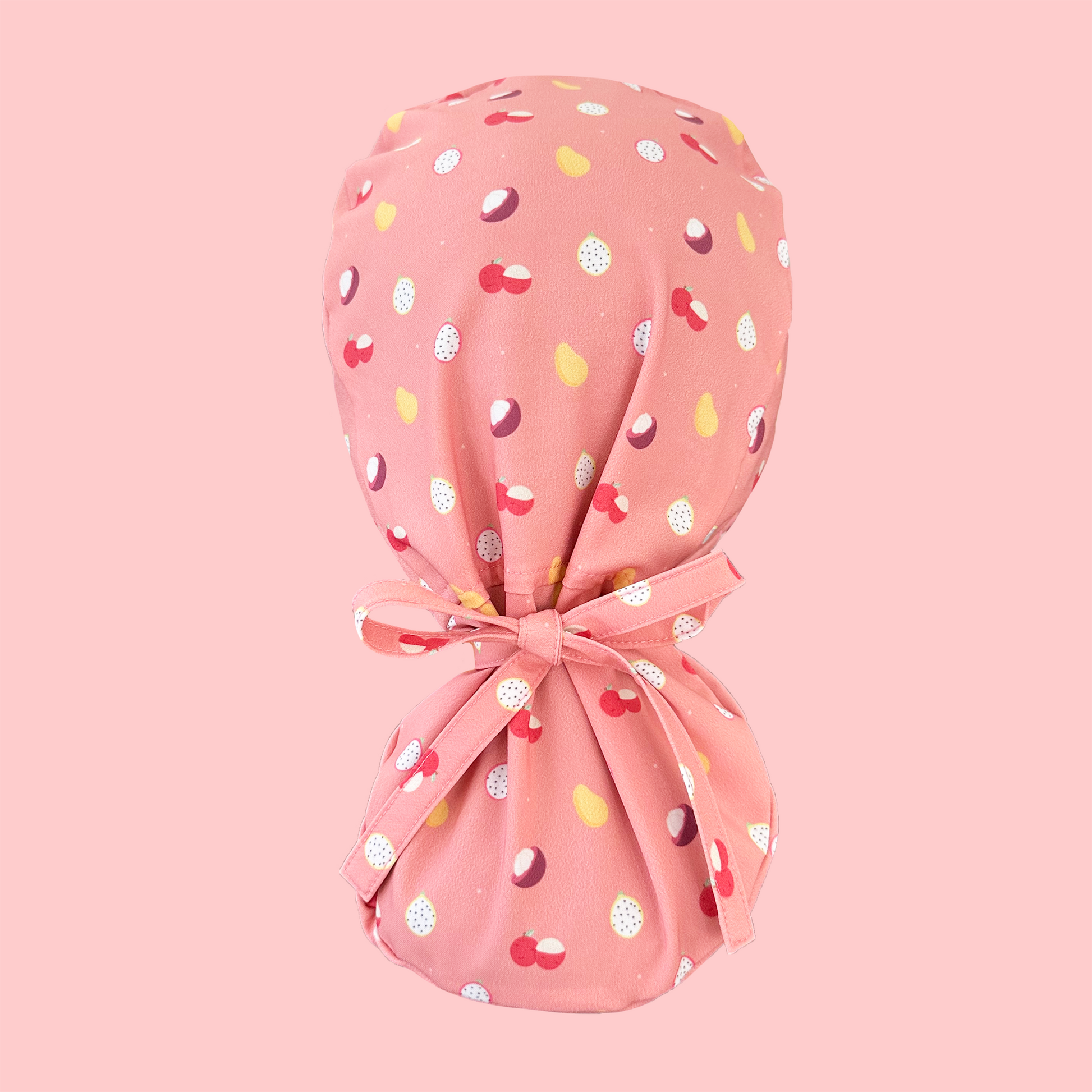 Ponytail scrub cap: tropical fruit rear