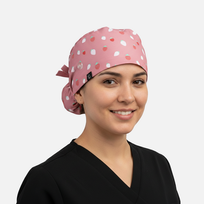 Bun Scrub Cap: Berry Model