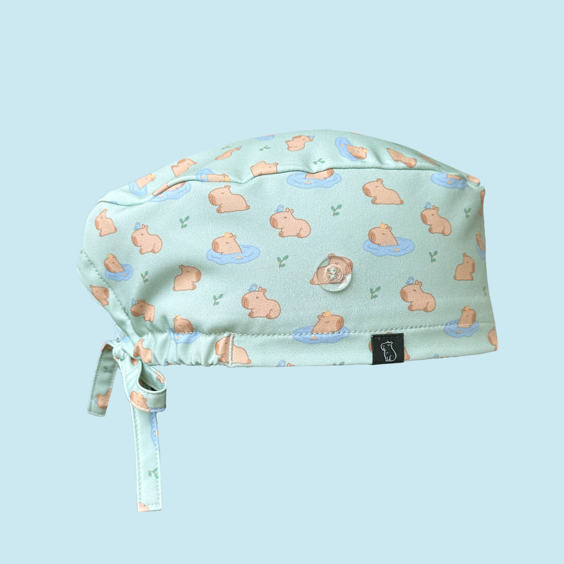 Capy Classic Scrub Cap in Content Capybara