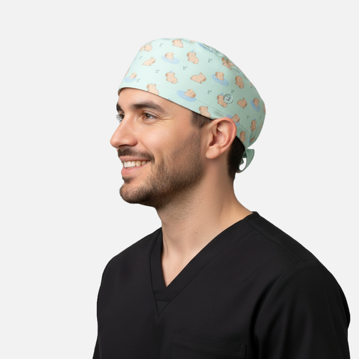 Capy Classic Scrub Cap in Content Capybara