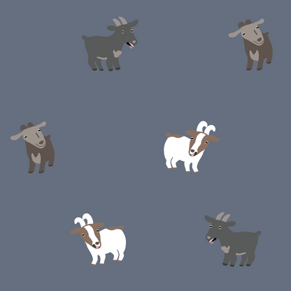 Various goats on a navy blue background