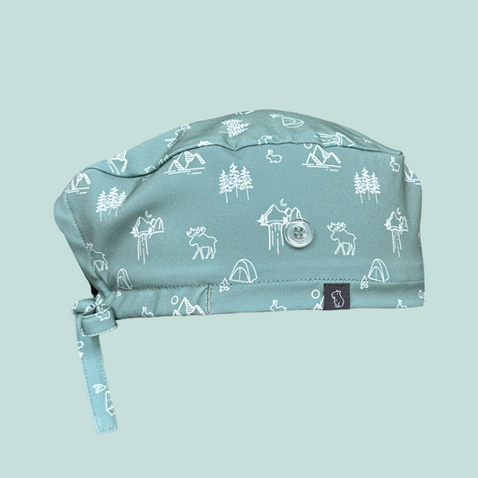 Classic cap profile view in Gone Camping print