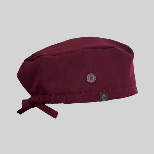 Maroon classic scrub cap side view
