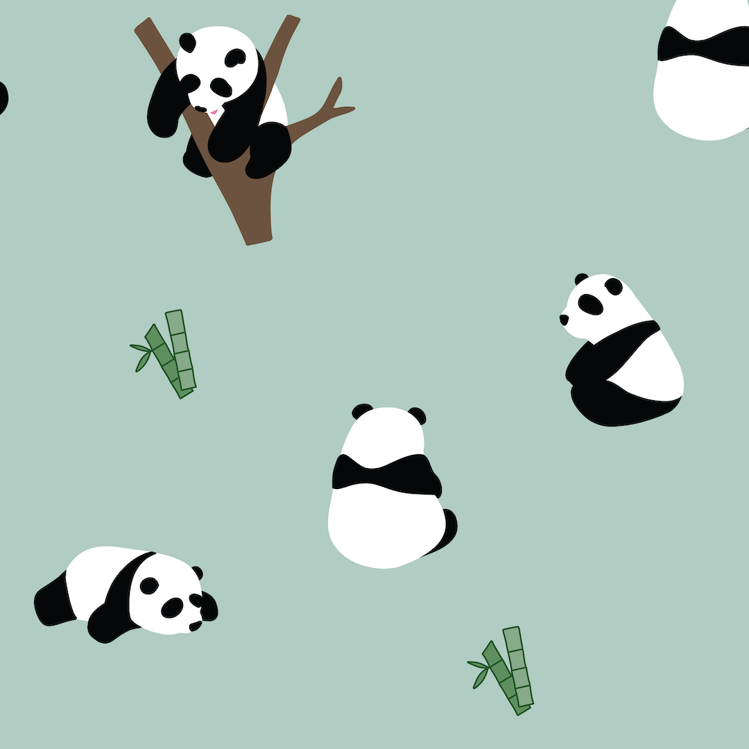 Panda-monium graphic print swatch