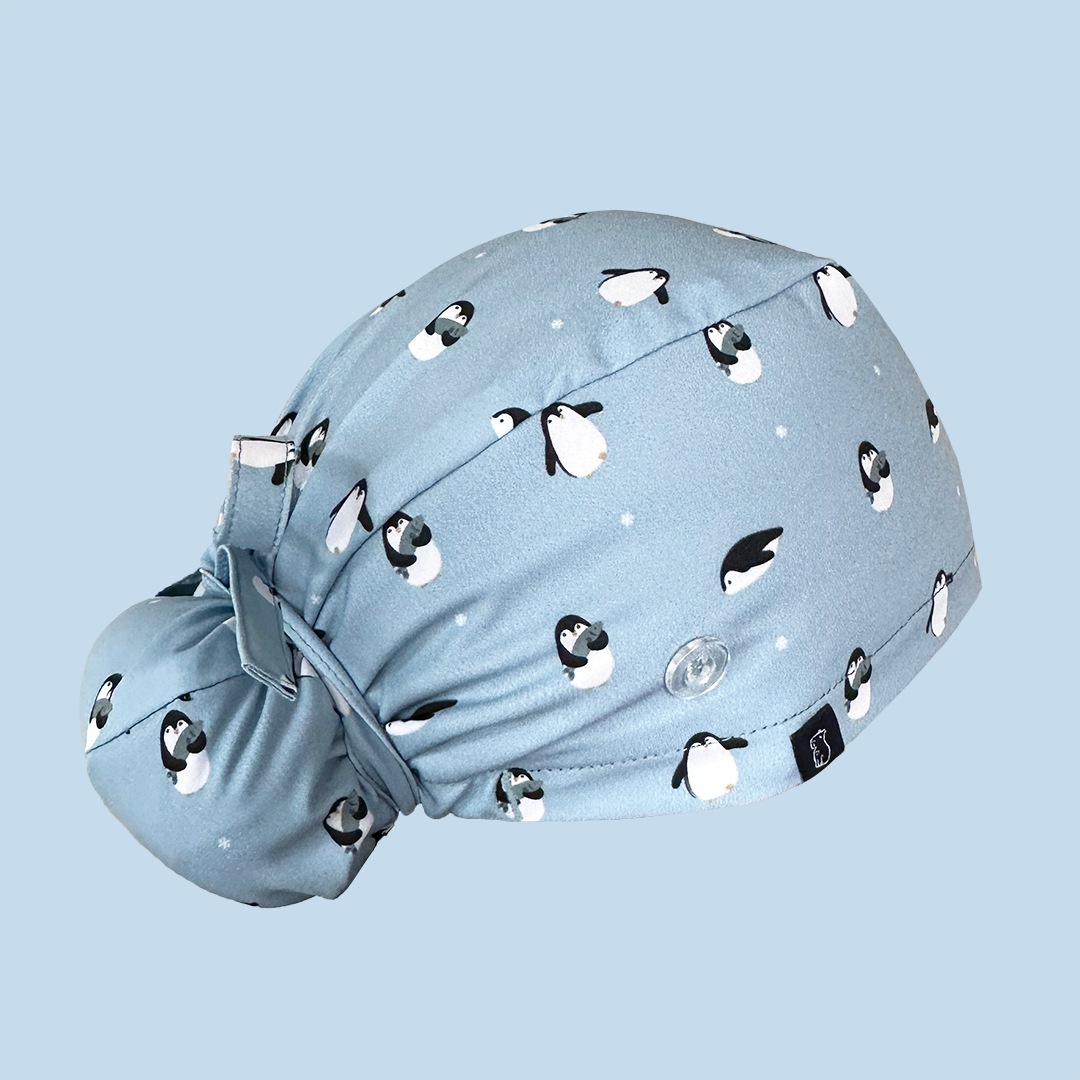 Penguin Bun Scrub Cap Rear