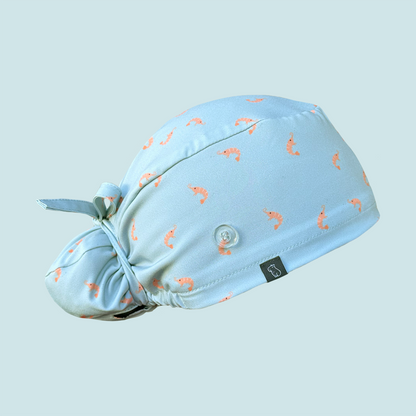 Bun cap with shrimp print