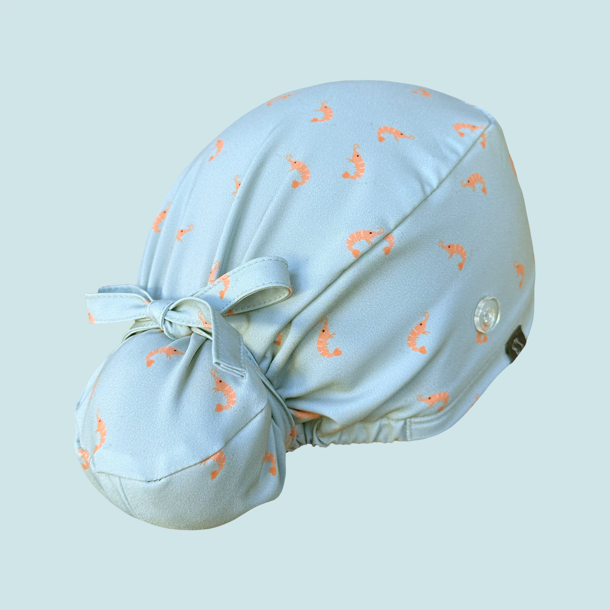 Bun cap with shrimp print