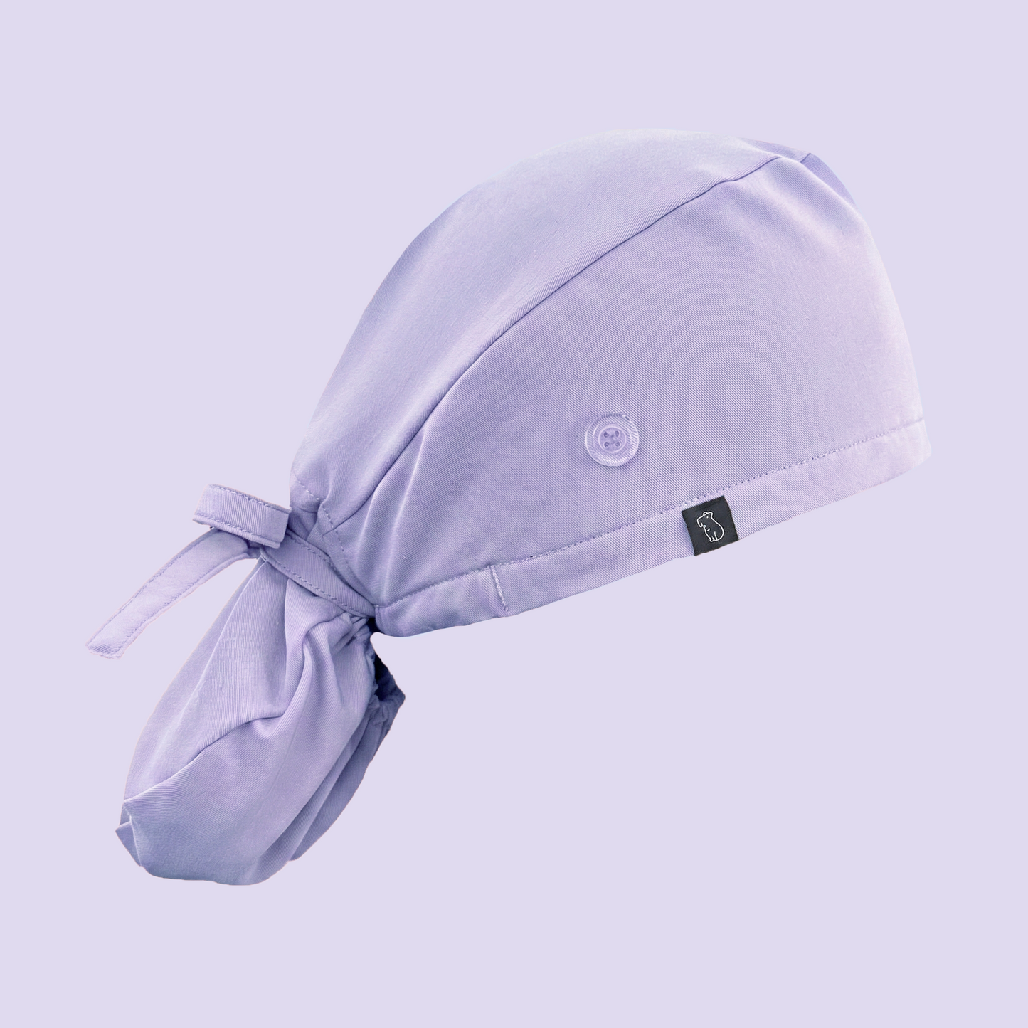 Ponytail cap in solid light purple side view