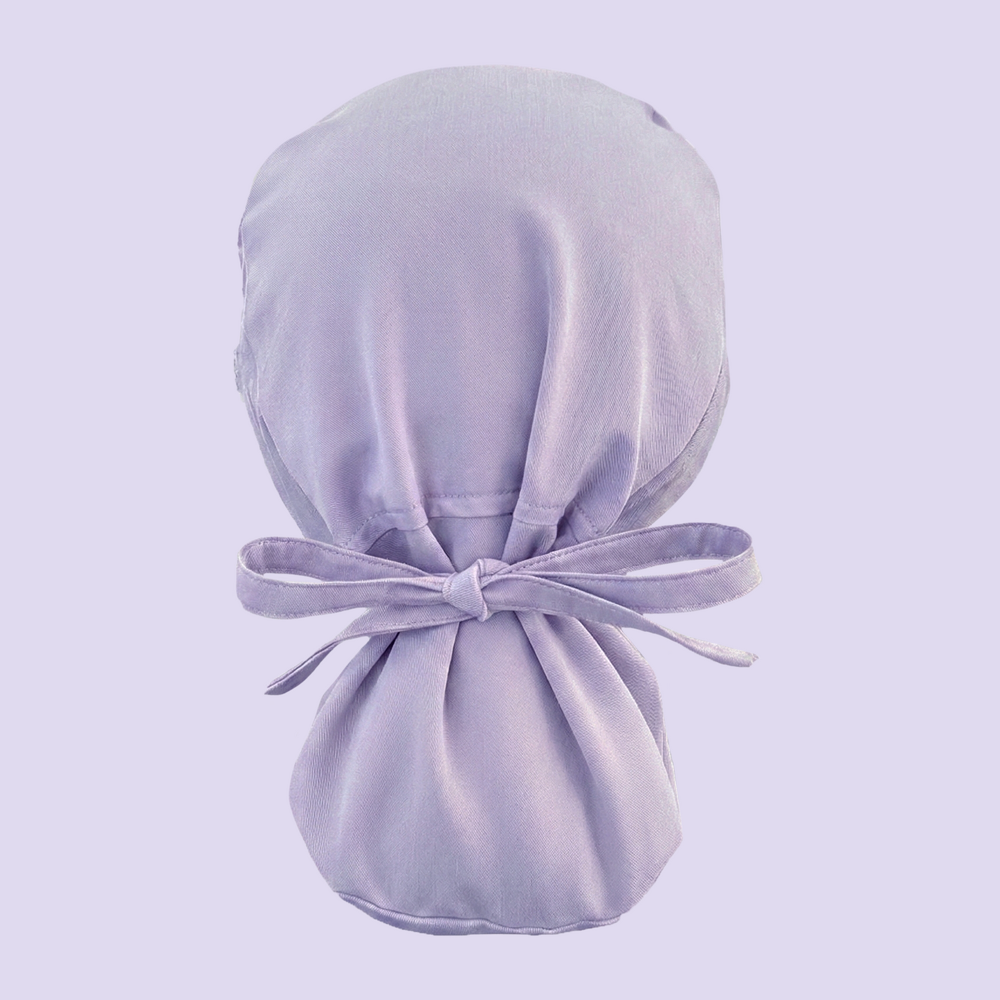 Ponytail cap in solid light purple rear view